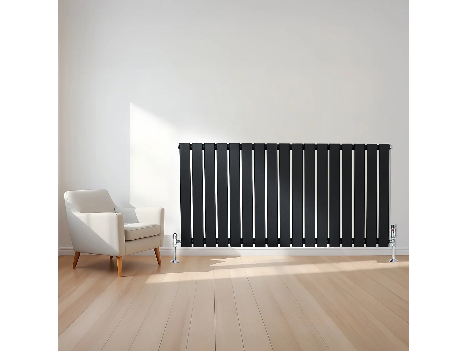 Flachheizkörper – 600mm x 1190mm – Schwarz