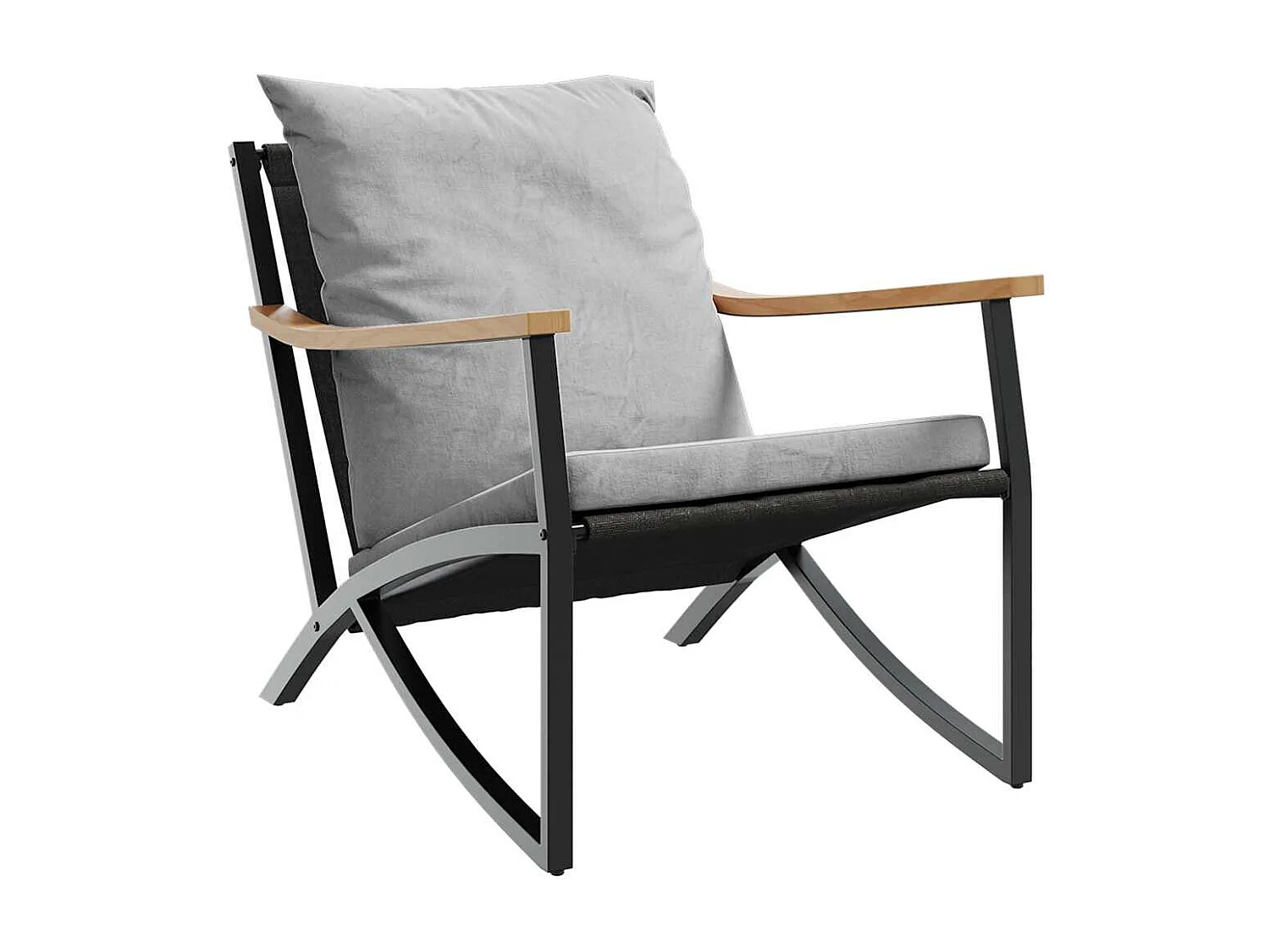 Ensemble de meubles de balcon 4 pièces avec coussins acier noir