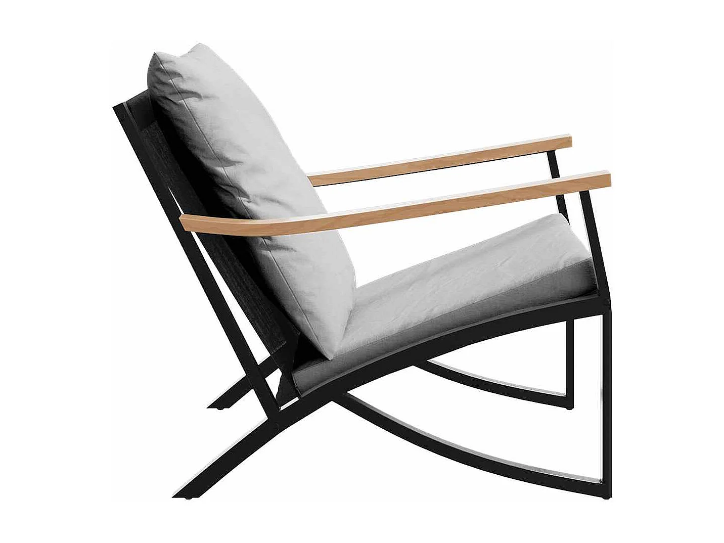 Ensemble de meubles de balcon 4 pièces avec coussins acier noir