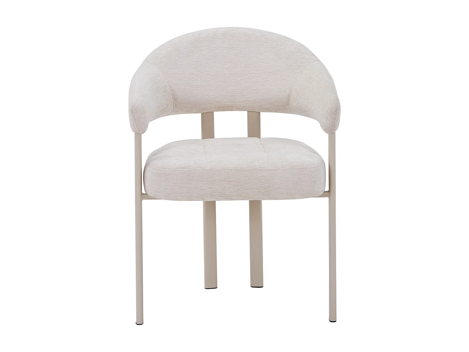 Lot de 6 chaises en tissu texturé et métal - Beige - ALORINA