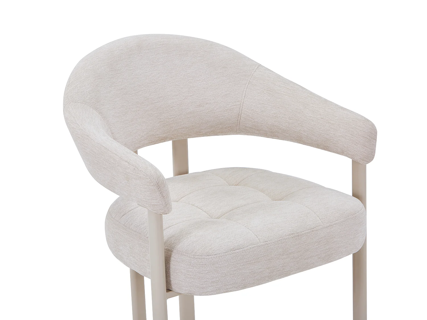 Lot de 6 chaises en tissu texturé et métal - Beige - ALORINA