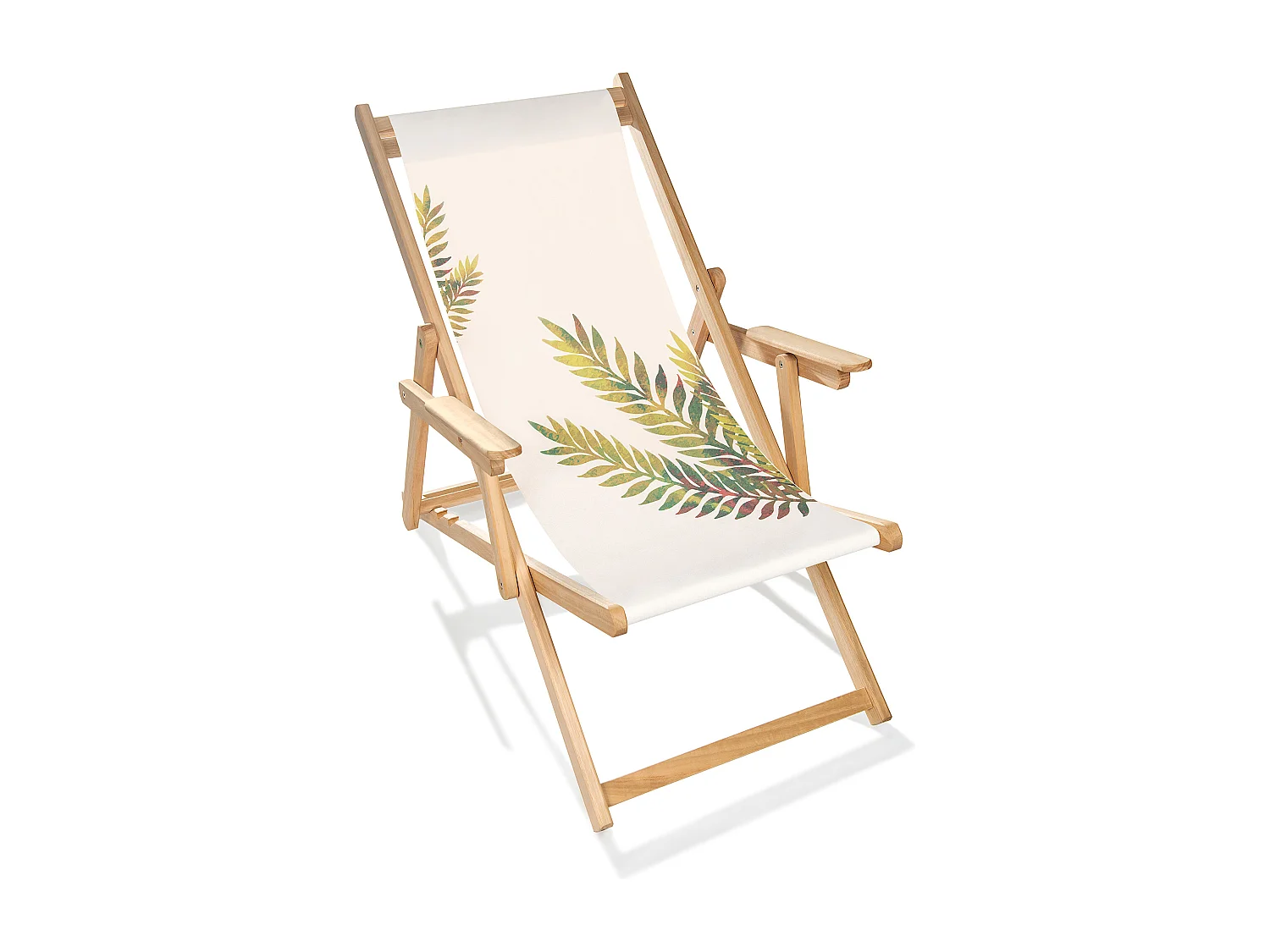Gartenliege klappbar, Eukalyptusholz, Blattmotiv