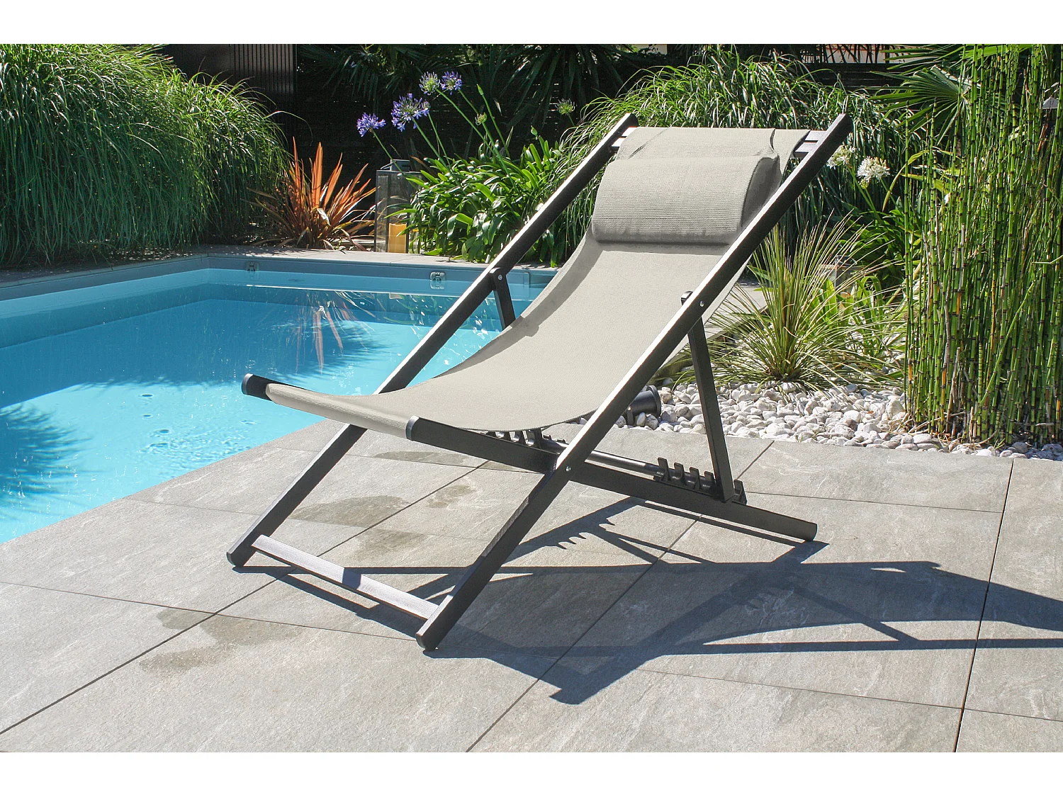 Chilienne de Jardin Pliante "Julia" 102cm Gris Anthracite