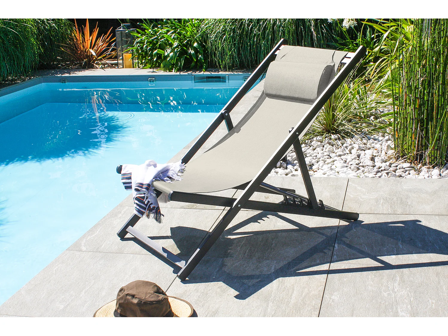 Chilienne de Jardin Pliante "Julia" 102cm Gris Anthracite