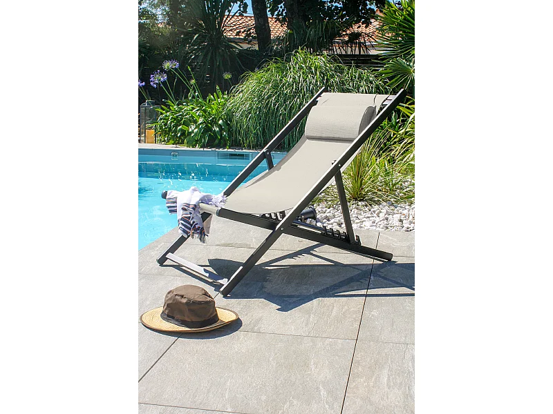 Chilienne de Jardin Pliante "Julia" 102cm Gris Anthracite