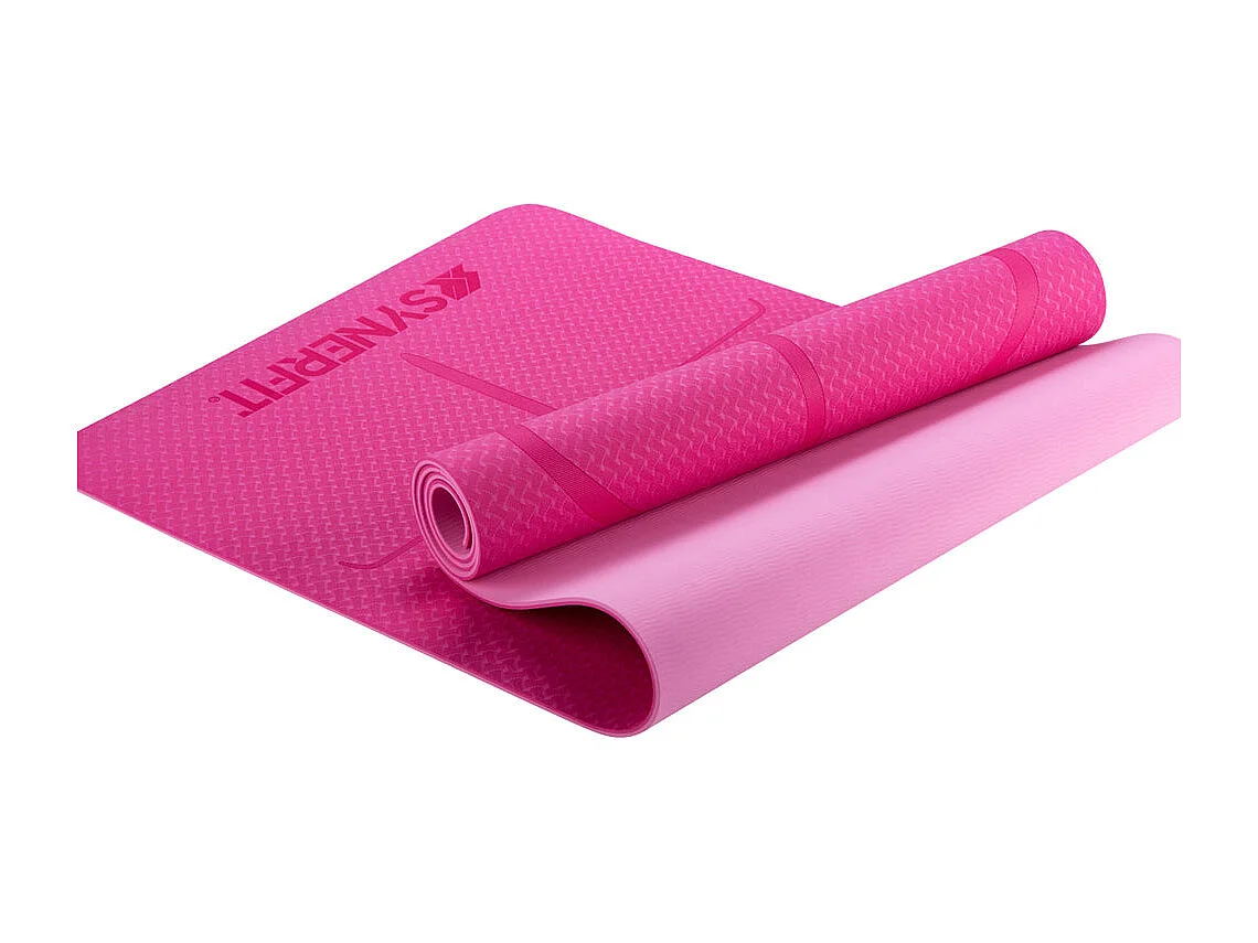 Tapis de Yoga antidérapant - Modèle Zenith -en caoutchouc naturel colorie   Rose