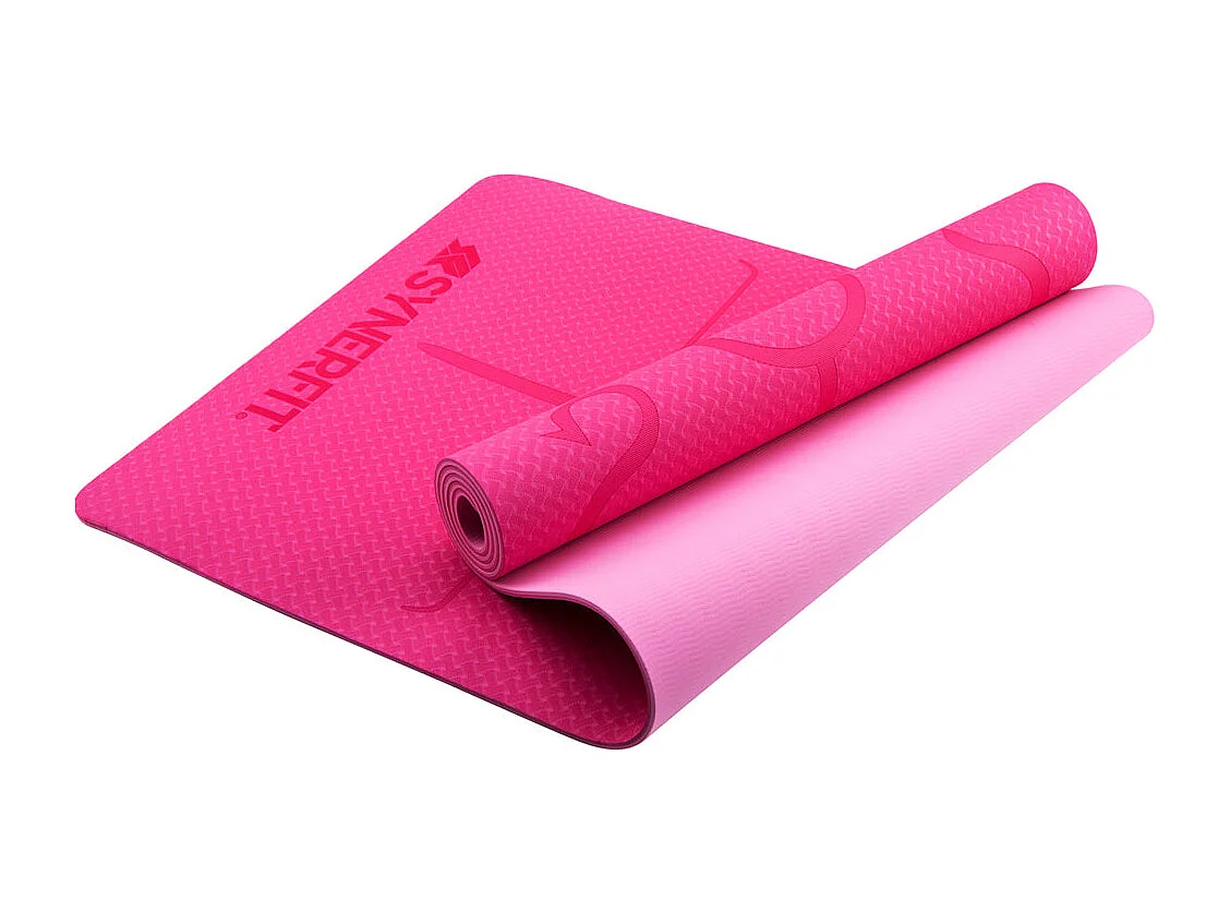 Tapis de Yoga antidérapant - Modèle Zenith -en caoutchouc naturel colorie   Rose