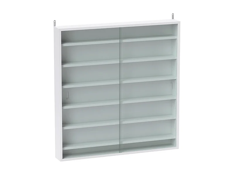 Vitrine murale 6 étagères ANADIA blanche