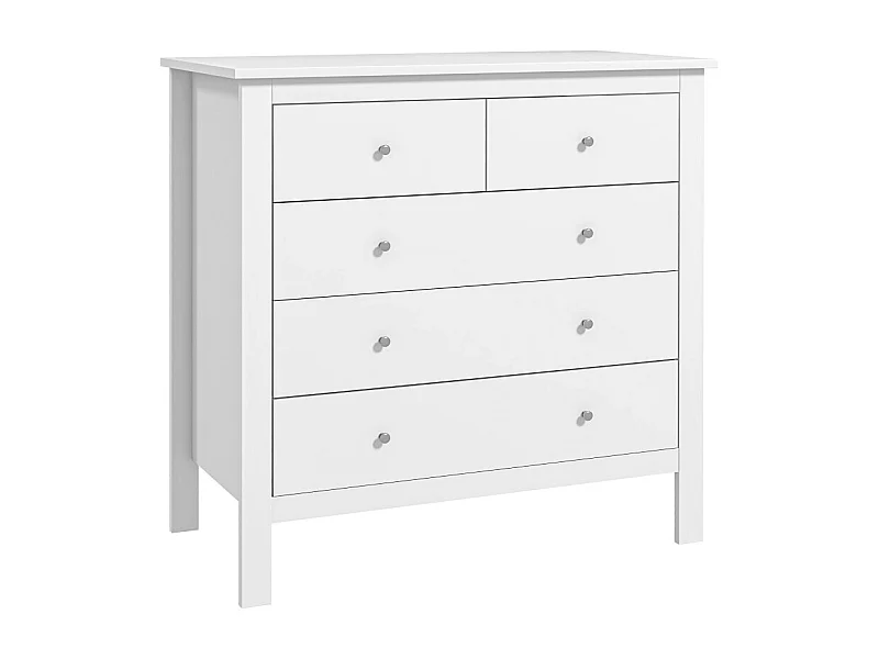 Commode contemporaine 5 tiroirs MOURA blanche