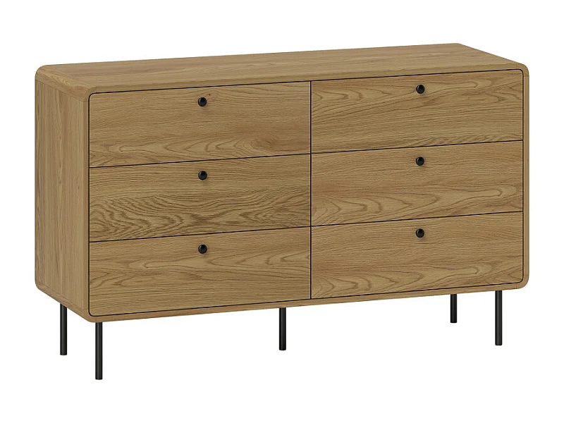 Commode vintage 6 tiroirs OLHAO effet bois