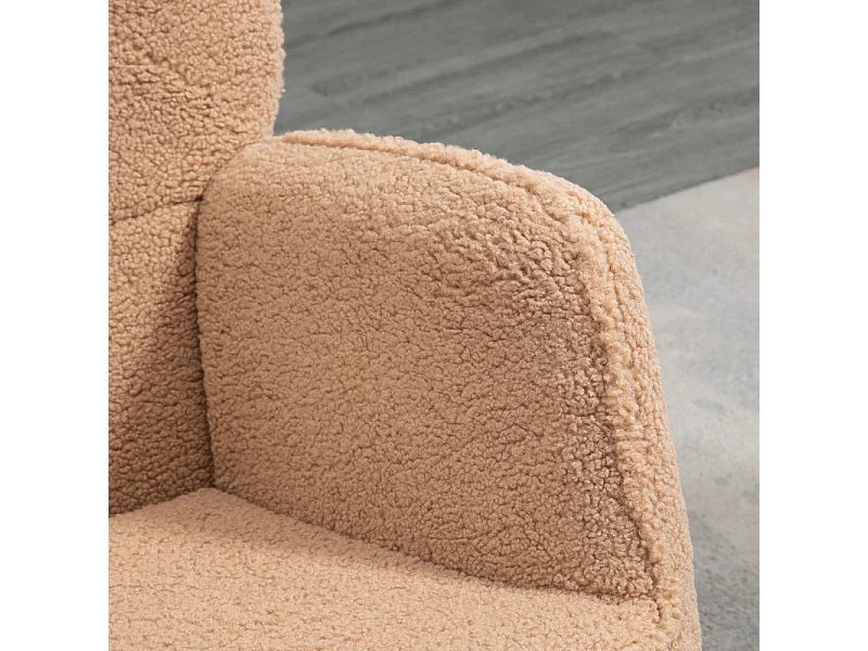 Fauteuil à bascule KAROS bouclette marron