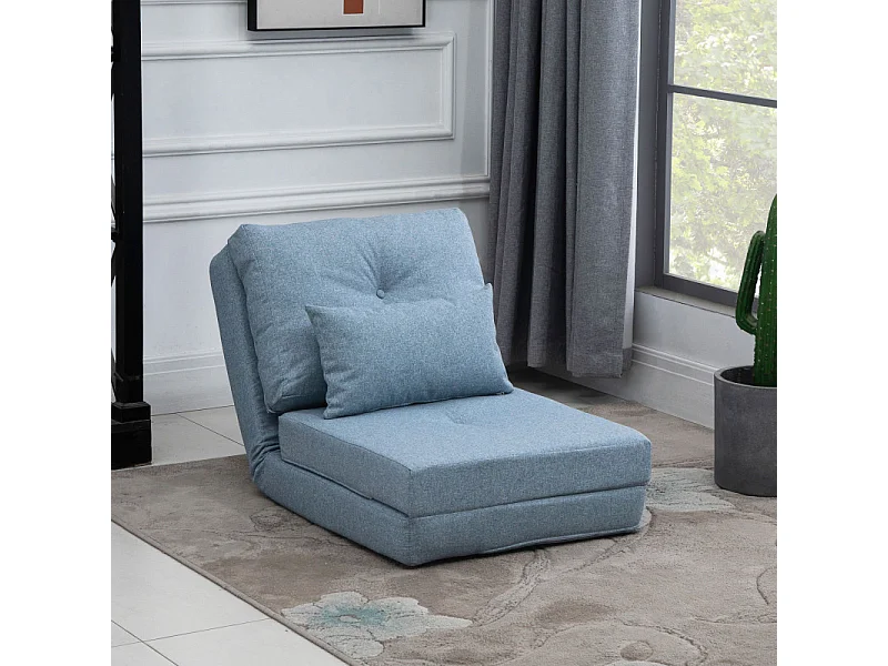 Fauteuil chauffeuse convertible KAMIK bleu clair