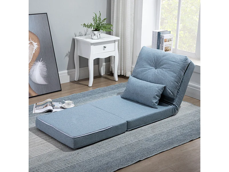 Fauteuil chauffeuse convertible KAMIK bleu clair