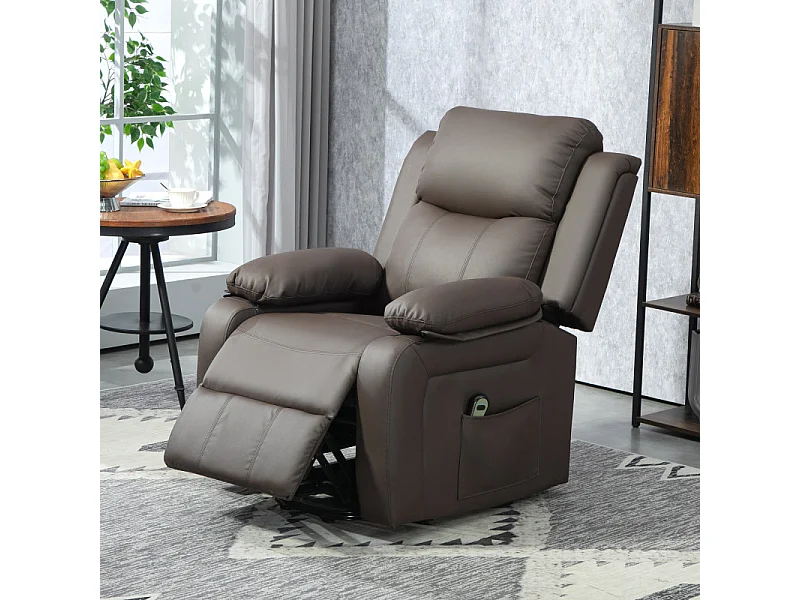 Fauteuil de relaxation électrique KALIS chocolat