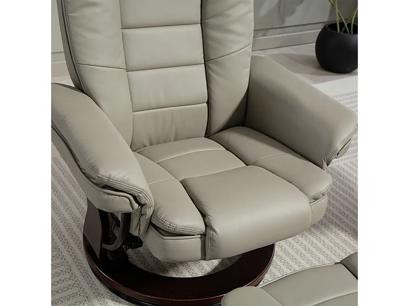 Fauteuil de relaxation avec repose-pieds ACIRA grège