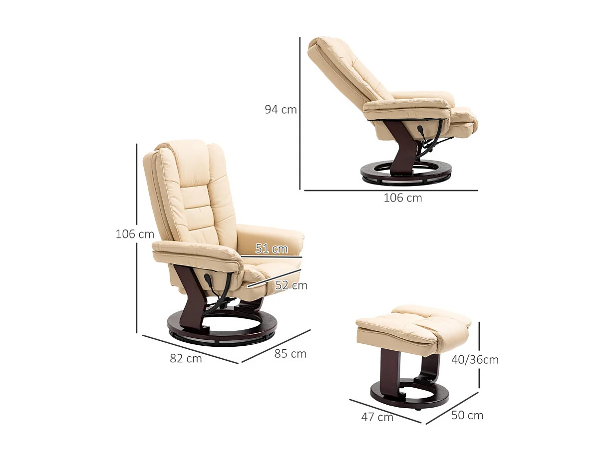 Fauteuil de relaxation AVERSA beige