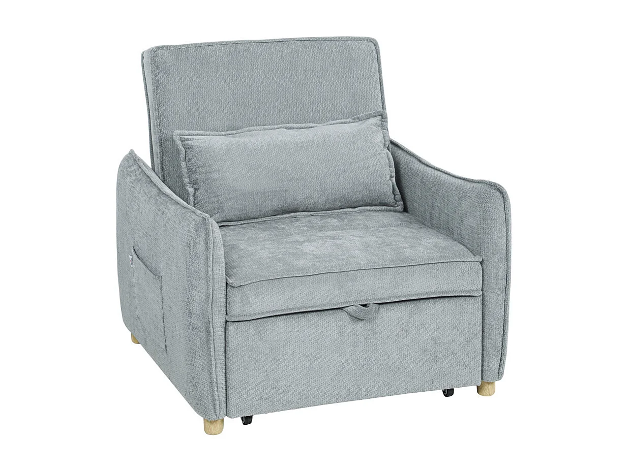Fauteuil convertible 3-en-1 GODHAV gris