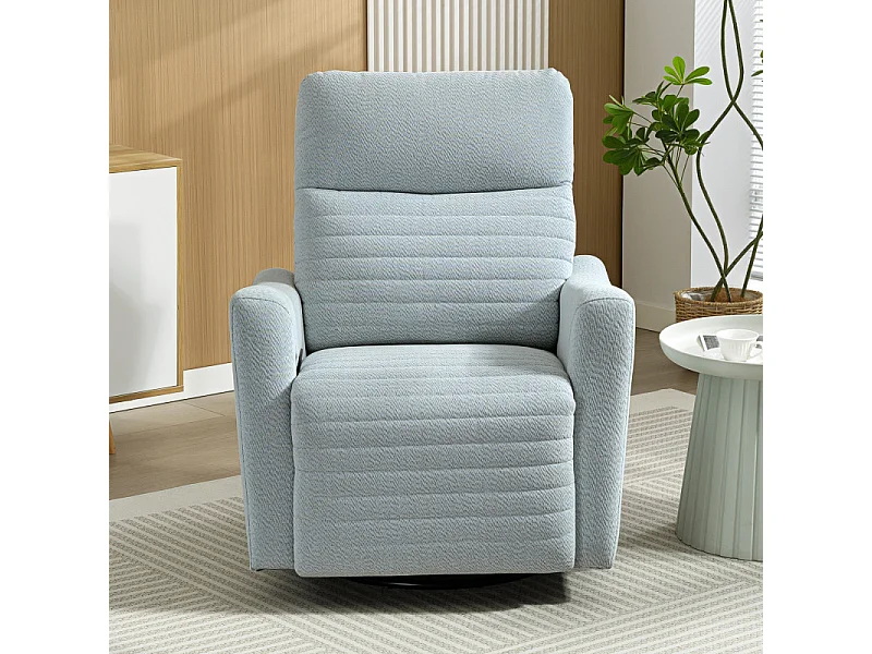 Fauteuil relax pivotant KANGER lin gris bleuté