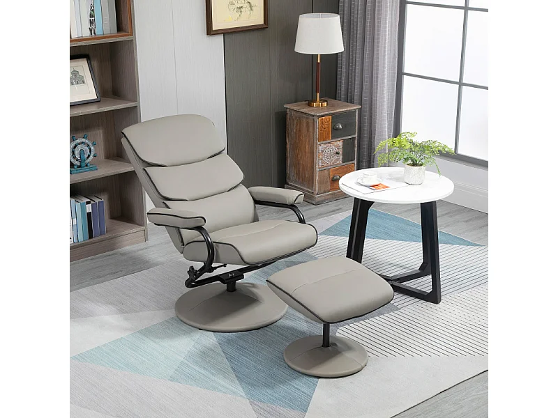 Fauteuil relax pivotant KANGAA gris
