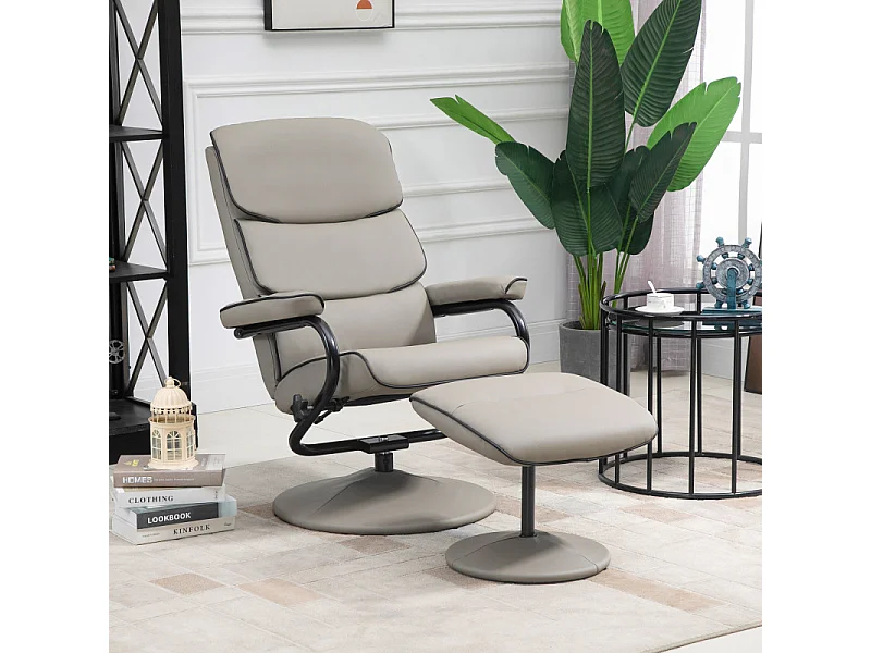 Fauteuil relax pivotant KANGAA gris