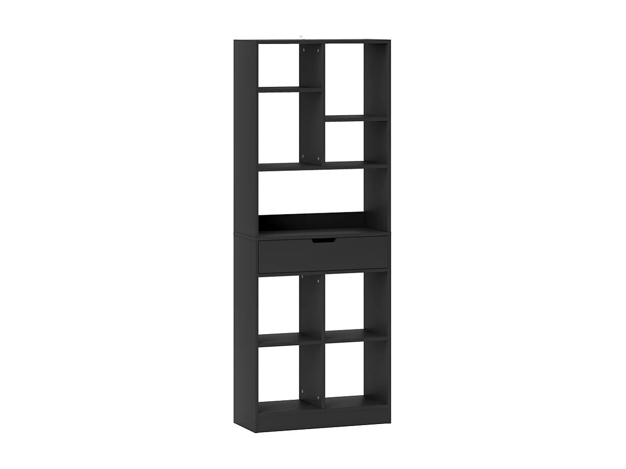 Bibliothèque moderne 9 compartiments avec tiroir BRANCO noire