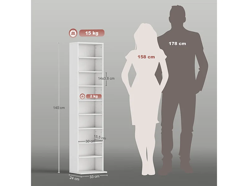 Étagère 9 compartiments ALBUFERA blanche