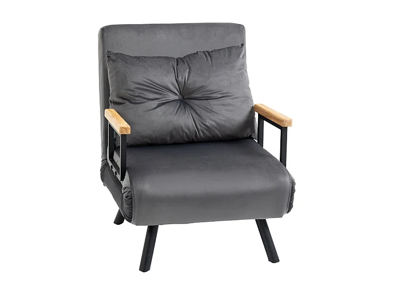 Fauteuil convertible 3-en-1 RASAK velours anthracite