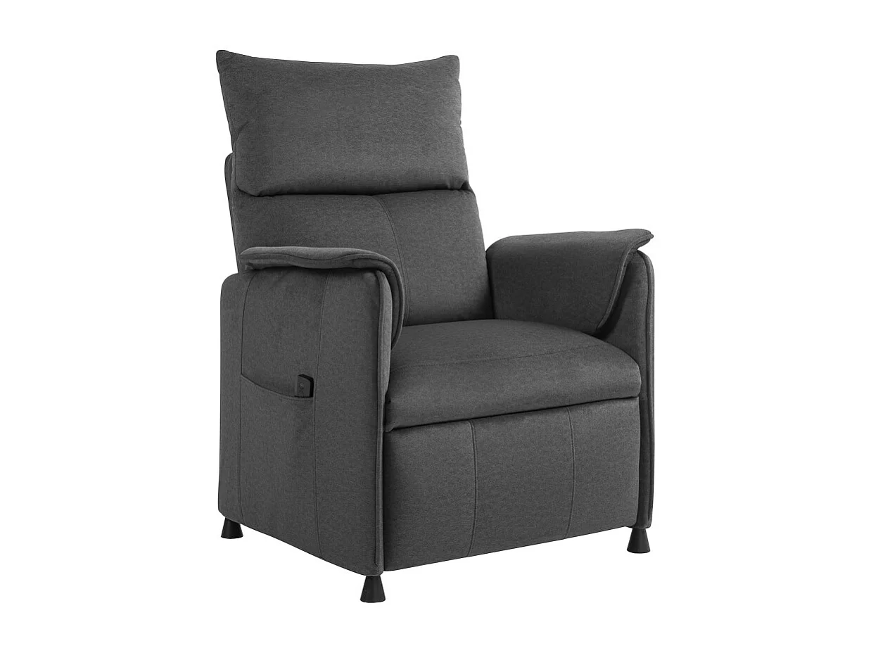 Fauteuil relax électrique inclinable KARSUF velours noir