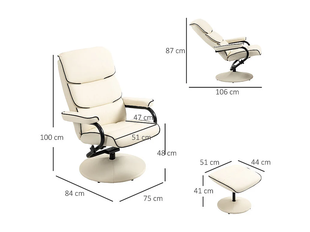 Fauteuil de relaxation VECCHIA beige
