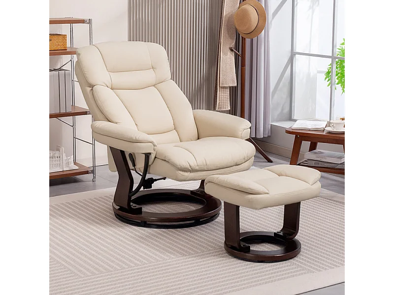Fauteuil de relaxation ERCO beige clair effet bois wengé