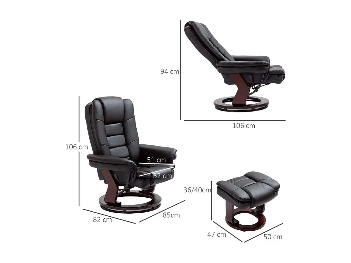 Fauteuil de relaxation CATANE noir
