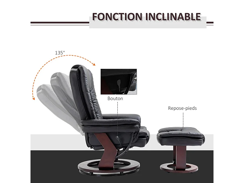 Fauteuil de relaxation CATANE noir