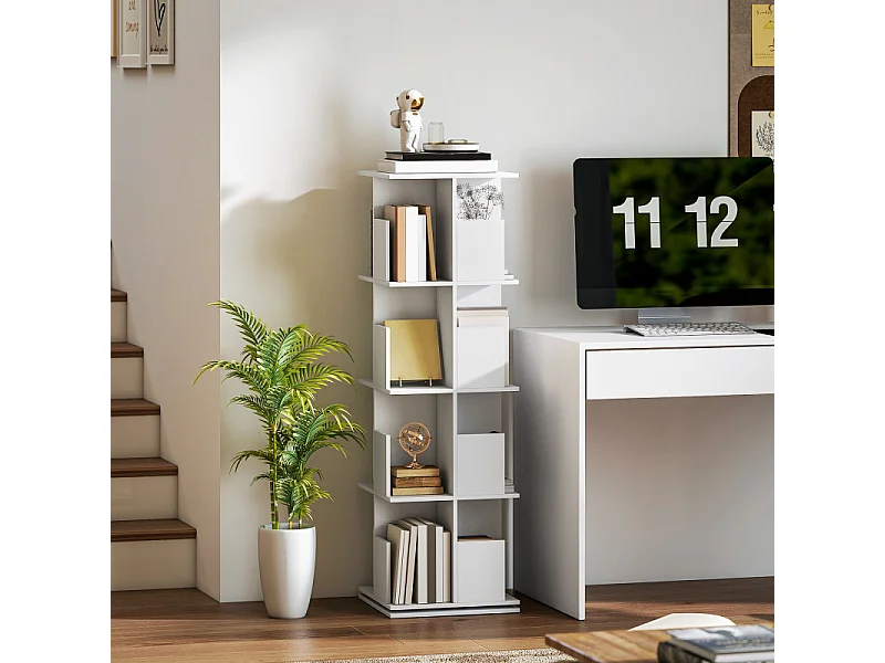 Bibliothèque rotative 16 compartiments CANICO blanche