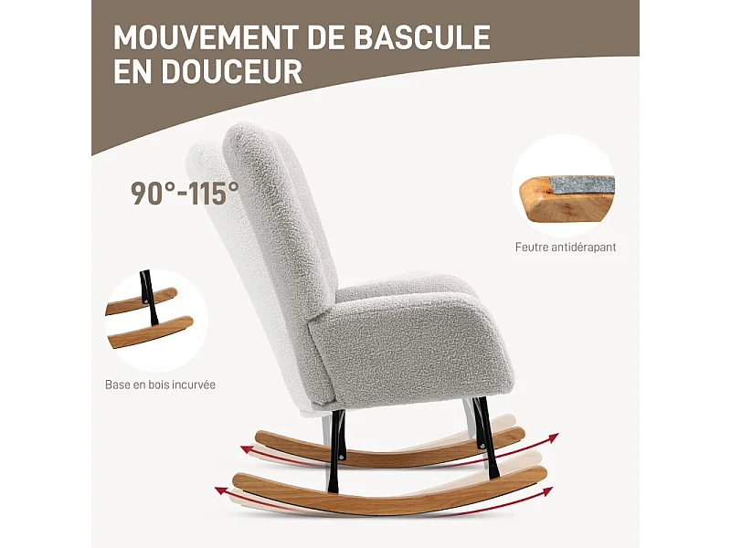 Fauteuil à bascule nordique PALIK gris