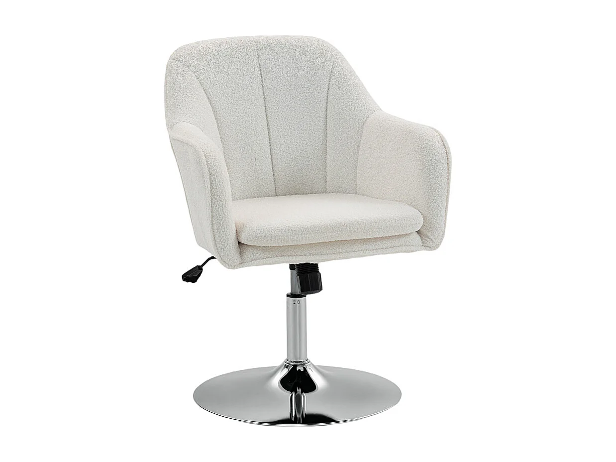 Fauteuil lounge LUIGI bouclette blanche