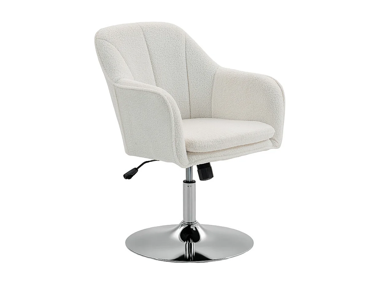 Fauteuil lounge LUIGI bouclette blanche