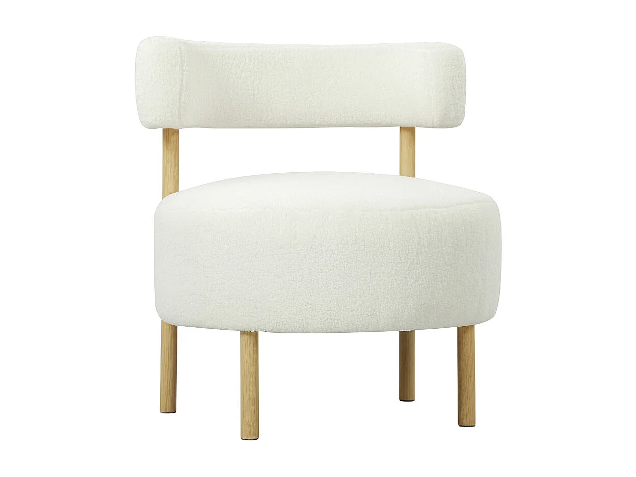 Fauteuil style nordique PAAMIUT bouclette crème