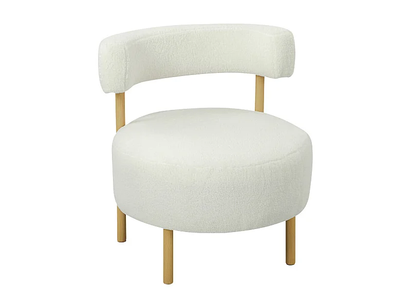 Fauteuil style nordique PAAMIUT bouclette crème
