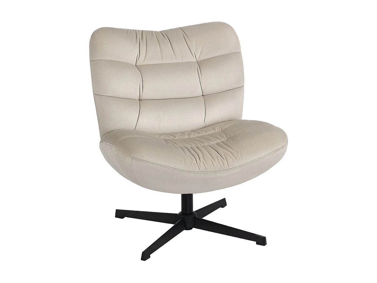 Fauteuil lounge TALIK tissu chenille grège