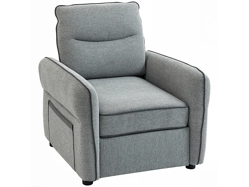 Fauteuil moderne AASIAAT aspect velours gris