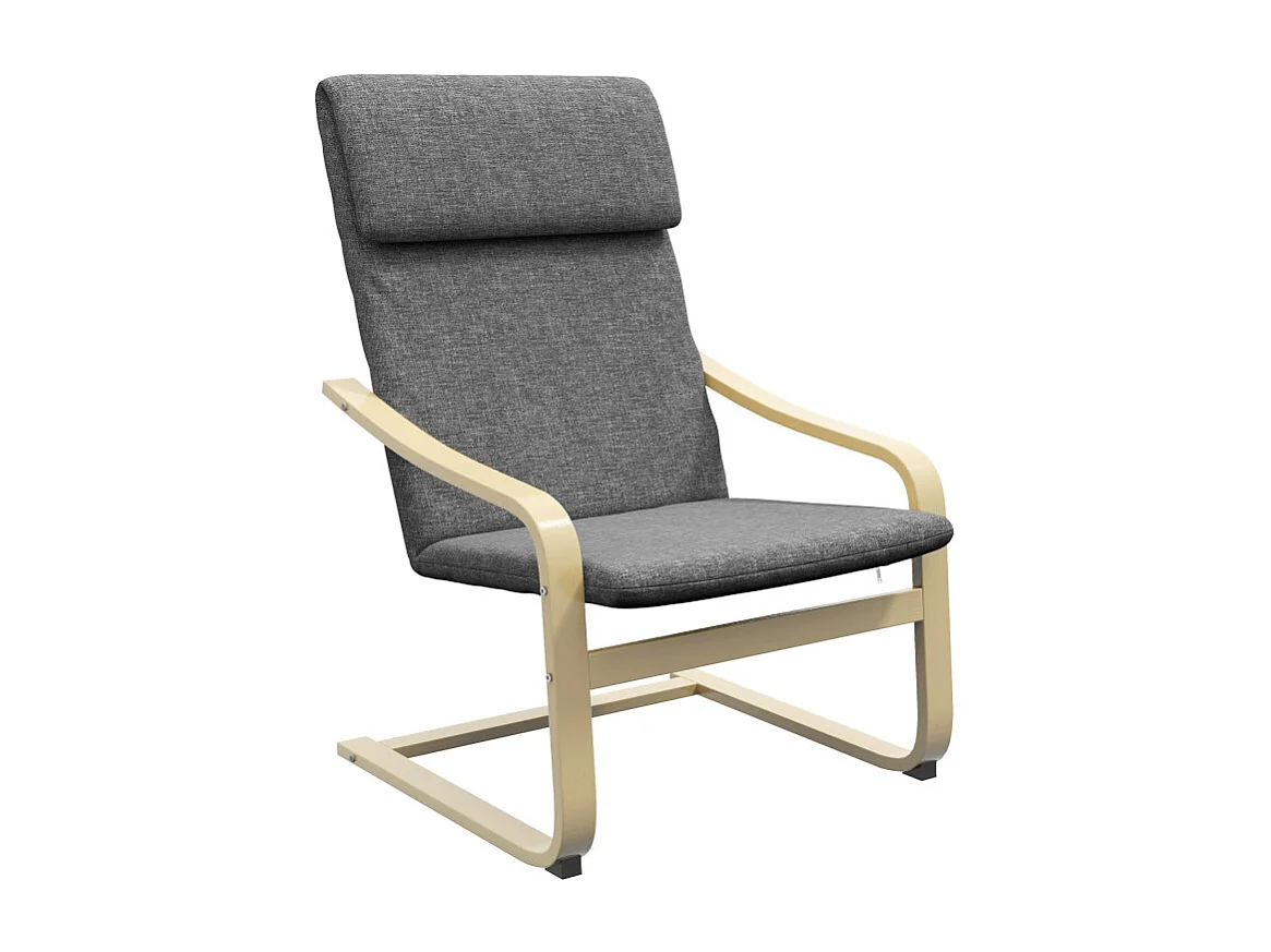 Fauteuil de salon UUMMAN aspect lin gris