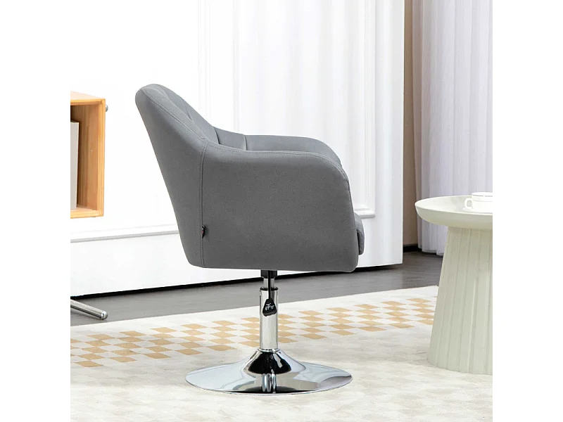 Fauteuil lounge pivotant avec coussin SISIMIUT lin gris foncé