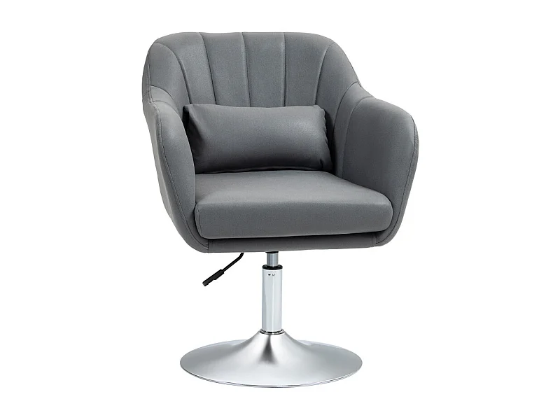 Fauteuil lounge pivotant avec coussin SISIMIUT lin gris foncé
