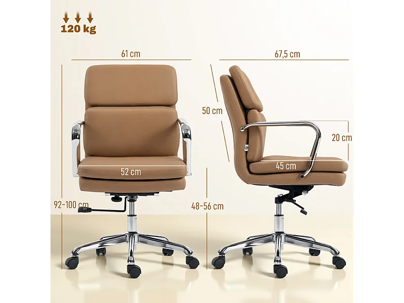 Chaise de bureau PORTICI marron