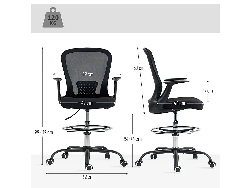 Chaise de bureau ergonomique SALERNE noire