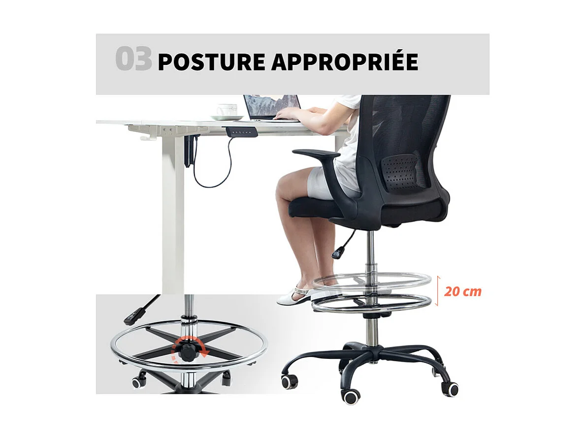 Chaise de bureau ergonomique SALERNE noire