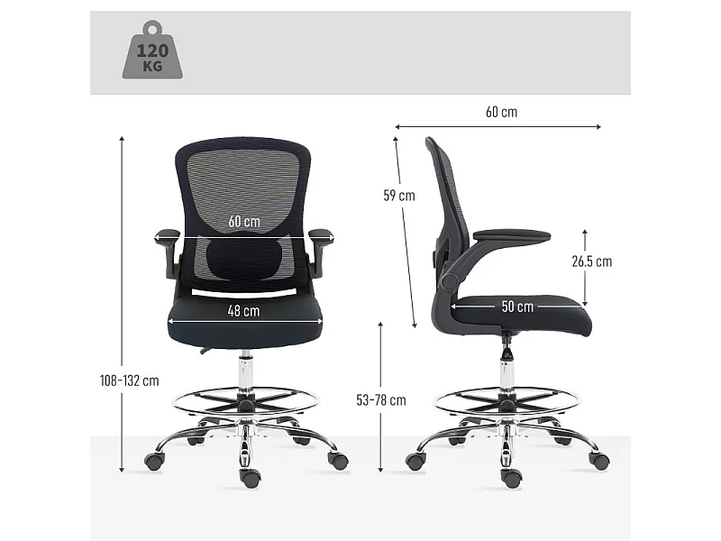 Chaise de bureau ergonomique CAMPANY noire