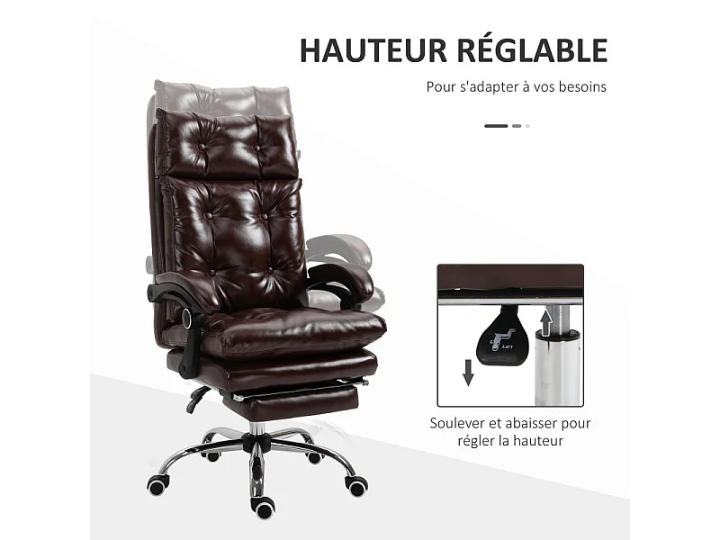 Fauteuil de bureau PORDENONE marron