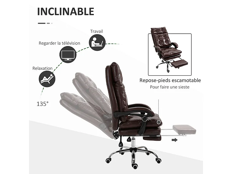 Fauteuil de bureau PORDENONE marron