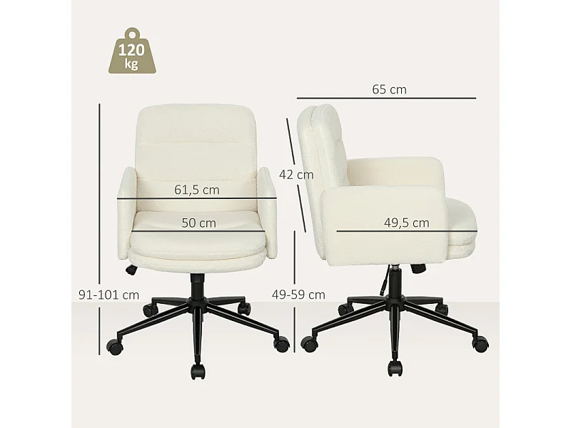 Chaise de bureau BAGHERIA crème